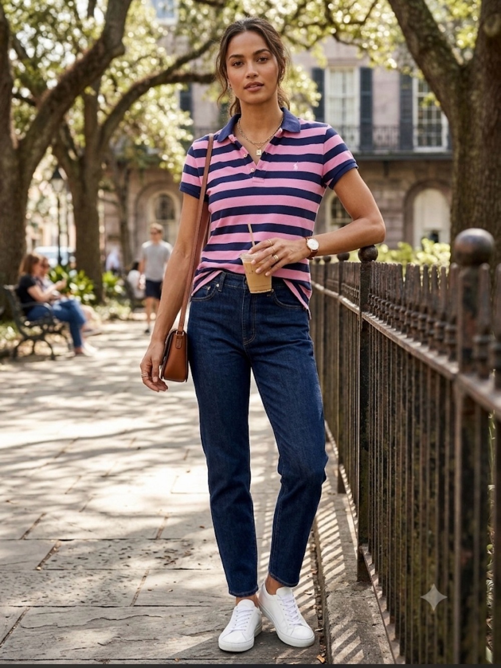 VTG Y2K Ralph Lauren Sport Striped Baby Polo Tee Preppy Medium